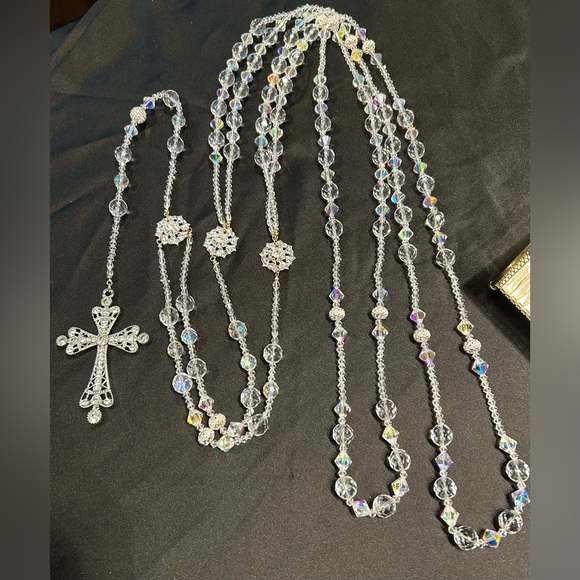 Crystal and Silver Wedding Ceremony Unity Rope / Lazo